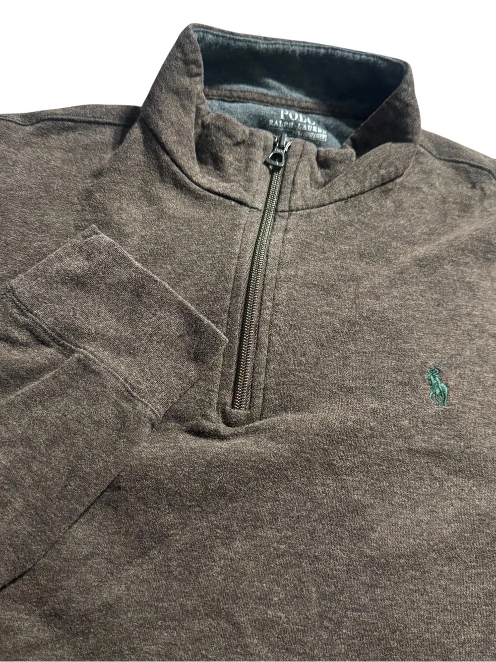 Polo Ralph Lauren Performance Quarter Zip Mens Large Pullover Brown